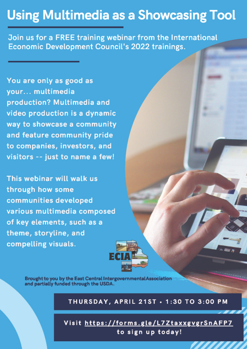 Using Multimedia as a Showcasing Tool Webinar 4-21-22 Flyer